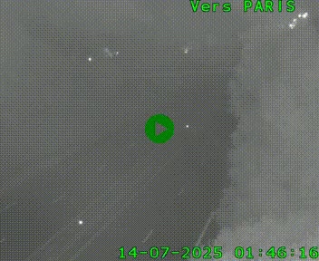 Caméra routière sur l'autoroute A20 au nord de Limoges, à la jonction avec la N520. Vue orientée vers Paris