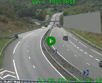 Caméra routière sur l'autoroute A20 à Noailles, en périphérie de Brive-la-Gaillarde. Vue orientée vers Toulouse