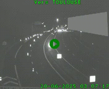 Caméra routière sur l'autoroute A20 à Noailles, en périphérie de Brive-la-Gaillarde. Vue orientée vers Toulouse