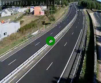 Caméra autoroute A75 à hauteur du col du rocher blanc en direction de Montpellier