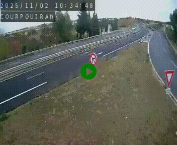 Caméra routière France - N109, Courpouiran - La plaine, en direction de Clermont l'Hérault, à la sortie de Montpellier