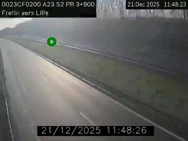 Webcam autoroute A23 à hauteur de Fretin. Vue orientée vers Lille