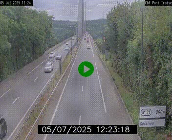Webcam sur la N165 après le Pont de l'Iroise, à l'entrée de Brest