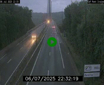 Webcam sur la N165 après le Pont de l'Iroise, à l'entrée de Brest