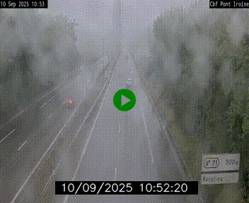Webcam sur la N165 après le Pont de l'Iroise, à l'entrée de Brest