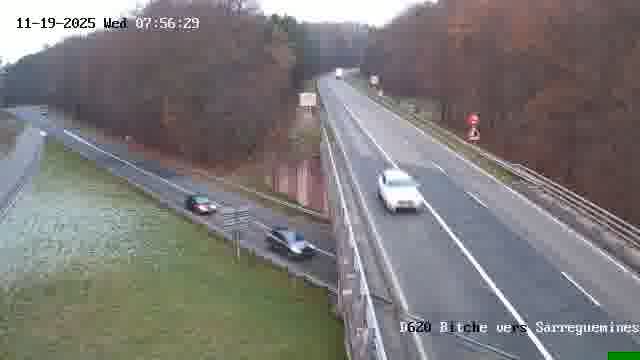 Webcam sur la D620, sur le contournement de Bitche. Vue orientée vers Sarreguemines