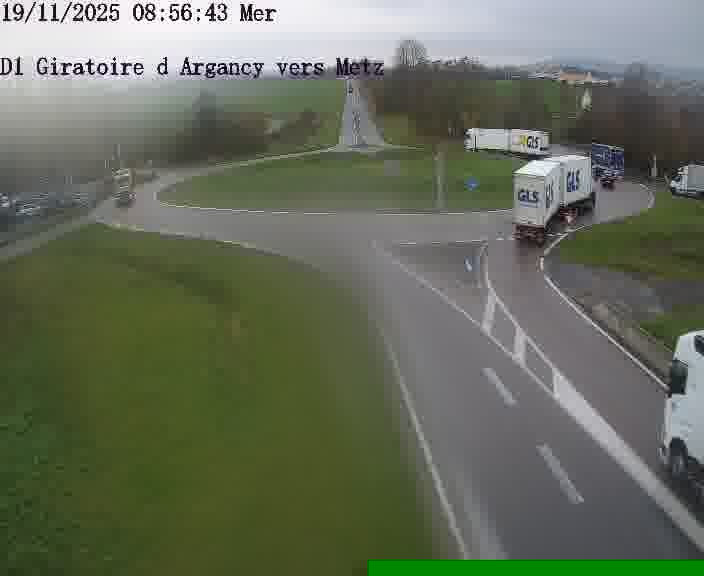 Webcam installée le long de D1 (France) à Argancy, pointée vers Metz, utile pour suivre précisément les conditions de trafic.