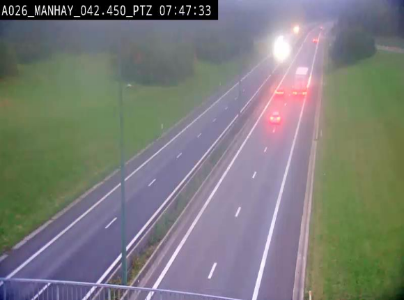 Webcam autoroute A26/E25 à hauteur de Manhay, à la jonction avec la N651 en direction de Liège - BK 42.4