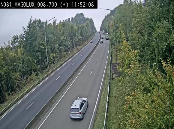 Webcam sur la N81 (E411) à hauteur de la jonction avec la N883. Vue orientée vers Longwy