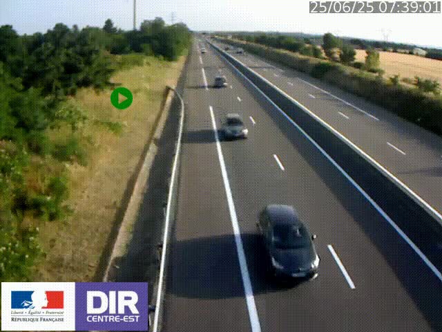 Webcam sur le contournement de Valence, sur la Nationale 7, à la jonction avec la N532, caméra orientée vers Grenoble