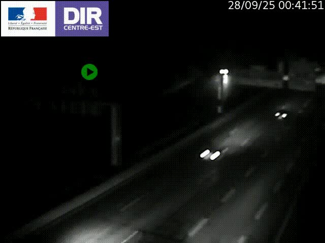 Caméra de circulation routière sur le boulevard périphérique Laurent Bonnevay de Lyon (D383) à hauteur de Bron, avant la jonction avec l'A43. Vue orientée vers l'échangeur