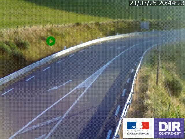 Webcam sur le col Pin Bouchain, vue orientée vers Roanne, en provenance de Lyon sur la nationale 7 (N7)