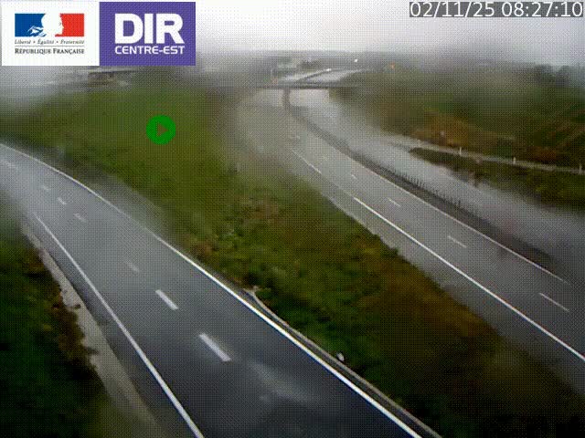 Webcam sur le contournement de Valence, sur la Nationale 7, caméra orientée vers Lyon