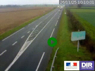 Webcam routière sur la RN7 à hauteur de Toulon-sur-Allier, entre Moulins et Vichy