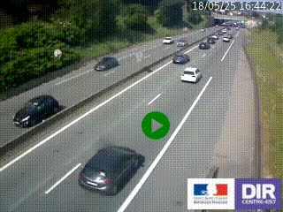 Caméra autoroutière sur l'A47 à hauteur de Givors, a proximité de Lyon. La webcam est orientée vers Lyon