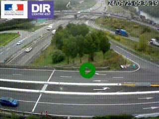 Webcam traffic à Grenoble-sud sur l'autoroute A480. Vue orientée vers l'entrée et la sortie de Grenoble