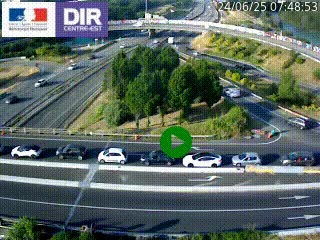 Webcam traffic à Grenoble-sud sur l'autoroute A480. Vue orientée vers l'entrée et la sortie de Grenoble