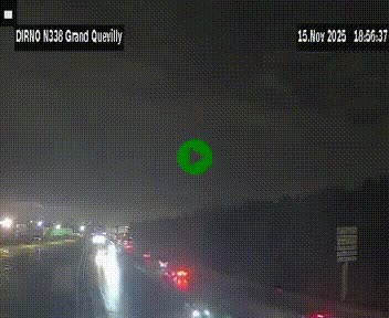 Webcam routière sur N338 à hauteur de Grand-Quevilly en périphérie de Rouen. Vue orientée vers Rouen