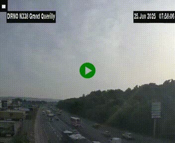 Webcam routière sur N338 à hauteur de Grand-Quevilly en périphérie de Rouen. Vue orientée vers Rouen