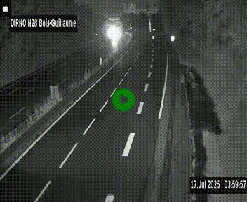 Webcam routière à hauteur de Bois-Guillaume en périphérie de Rouen. Vue orientée vers Rouen