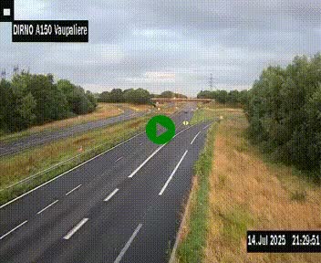 Webcam autoroute A150 à hauteur de La Vaupalière en périphérie de Rouen. Vue orientée vers Rouen