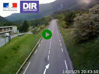Web cam sur la N90 à Aime, en provenance de Bourg-Saint-Maurice et en direction d'Albertville