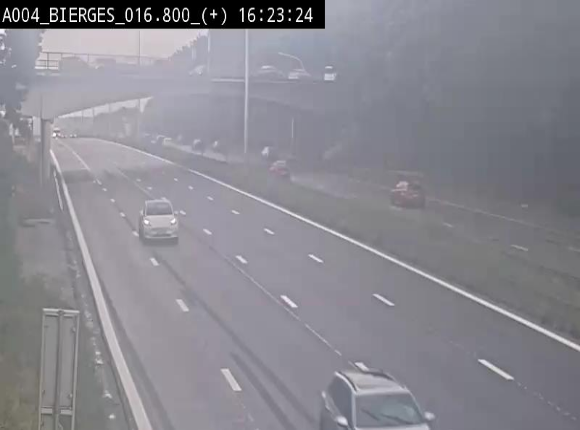 Webcam à Wavre, à hauteur de la sortie 5 Bierges. Vue orientée vers Namur