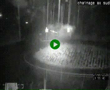 Webcam au nord d'Ax-les-Thermes au niveau de l'aire de chaînage de la N20. Vue orientée vers les Pyrénées, en direction de Pas de la Case