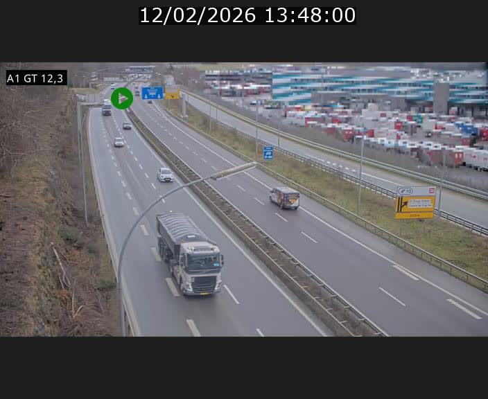 Traffic live webcam Luxembourg Senningerberg - A1 direction Allemagne - BK 12.3