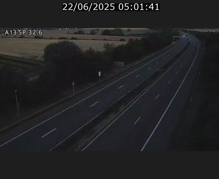 Webcam info trafic A13 à hauteur de Mondorf-les-bains. Vue orientée vers Altwies