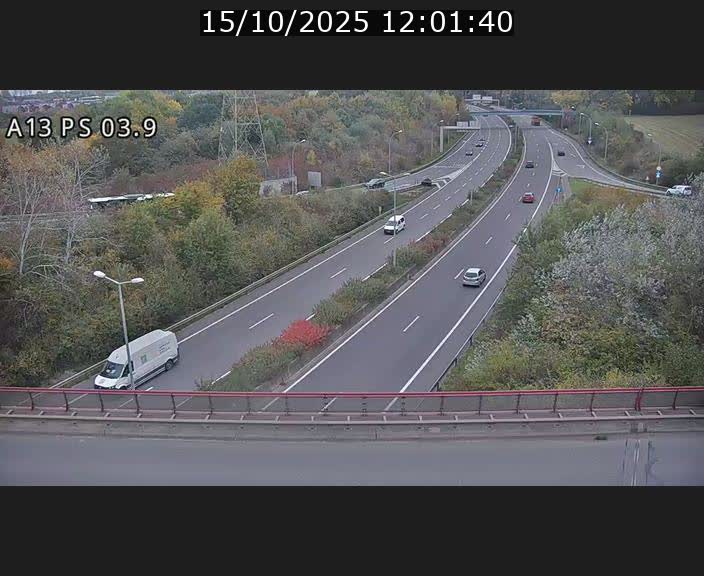 Traffic live webcam Luxembourg Differdange - A13 direction Esch-sur-Alzette - BK 3.9