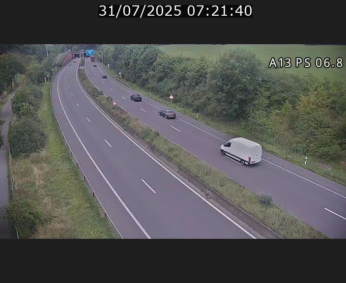 Traffic live webcam Luxembourg Ehlerange - A13 direction Esch-sur-Alzette - BK 6.8