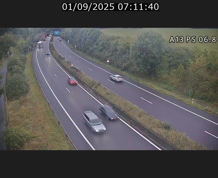 Traffic live webcam Luxembourg Ehlerange - A13 direction Esch-sur-Alzette - BK 6.8