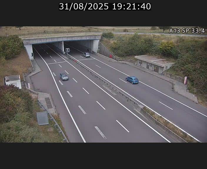 Webcam trafic sur A13 à hauteur d'Altwies en direction de Mondorf-les-bains et en provenance de l'Allemagne