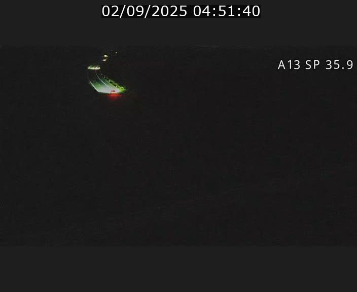 Webcam trafic sur A13 à l'entrée ouest du tunnel Markusbierg à Remerschen. Vue orientée vers Mondorf-les-Bains.