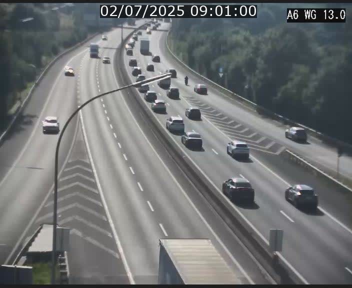 Traffic live webcam Luxembourg Mamer - A6 - BK 13 - direction Luxembourg/France/Allemagne