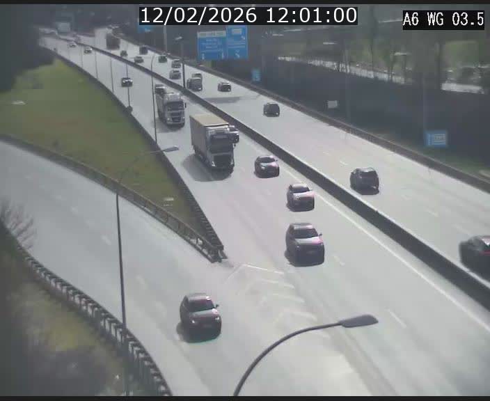 Traffic live webcam Luxembourg - Croix de Cessange - A6 - BK 3.5 - direction France/Allemagne