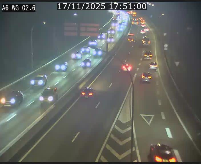 Traffic live webcam Luxembourg Croix de Cessange - A6 - BK 2.6 - direction France/Allemagne