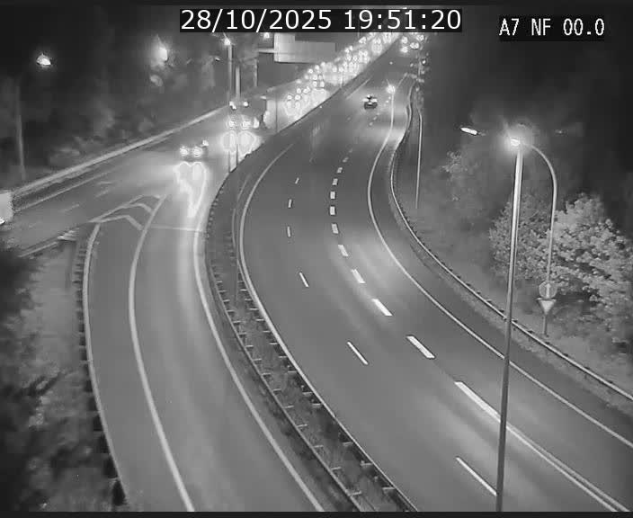 Caméra autoroute Luxembourg A7 - Echangeur A1/A7 Grünewald direction Tunnel Stafelter