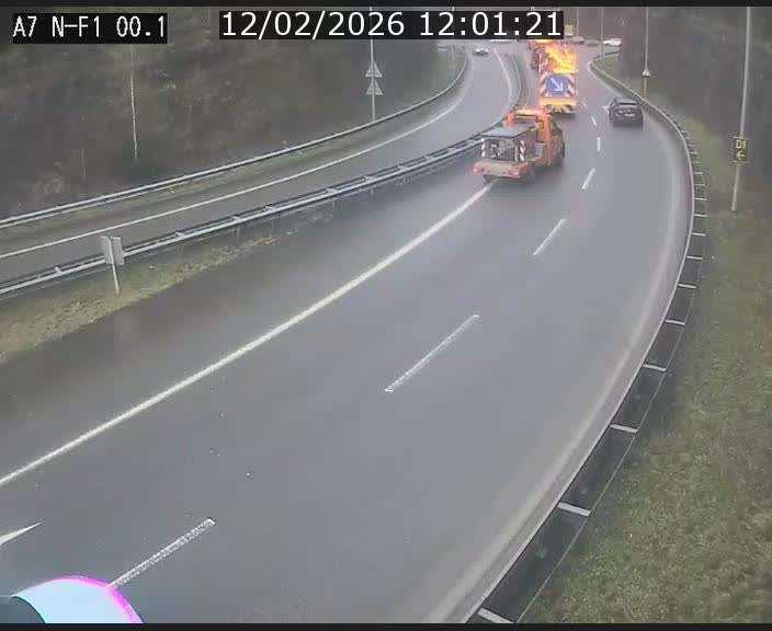 Webcam autoroute Luxembourg A7 située dans la sortie 1 Waldhof, vers la N11, avant le Tunnel Stafelter