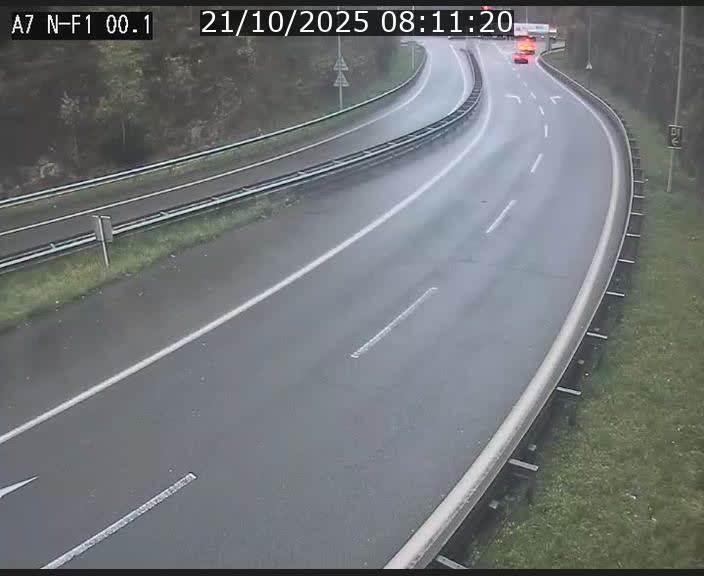 Webcam autoroute Luxembourg A7 située dans la sortie 1 Waldhof, vers la N11, avant le Tunnel Stafelter