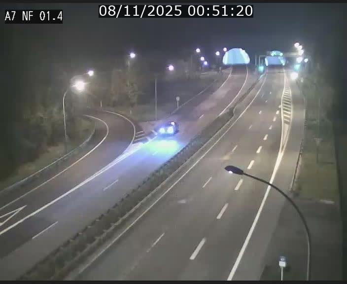 Caméra autoroute Luxembourg A7 - Echangeur Waldhaff - direction Tunnel Stafelter