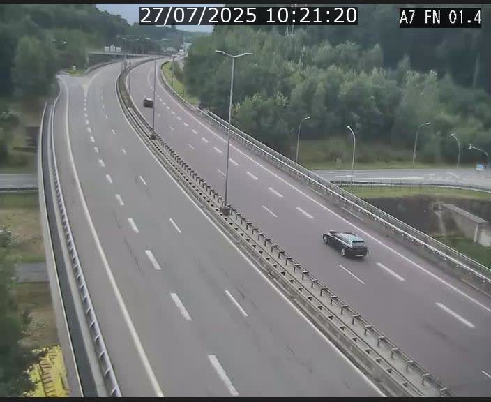 Caméra autoroute Luxembourg A7 - Tunnel Stafelter - direction Echangeur Grünewald