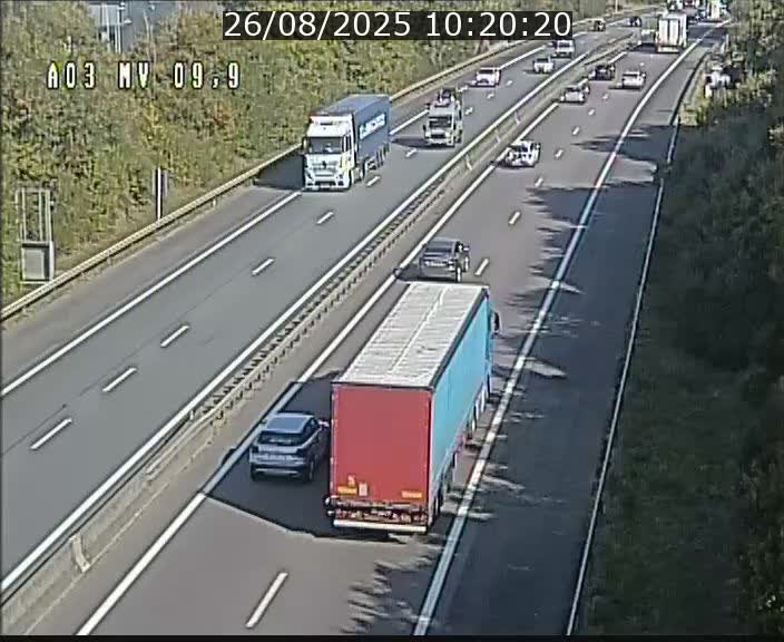 Webcam Autoroute à la Croix de Bettembourg - A3 - BK 9.9 - direction Luxembourg-Ville