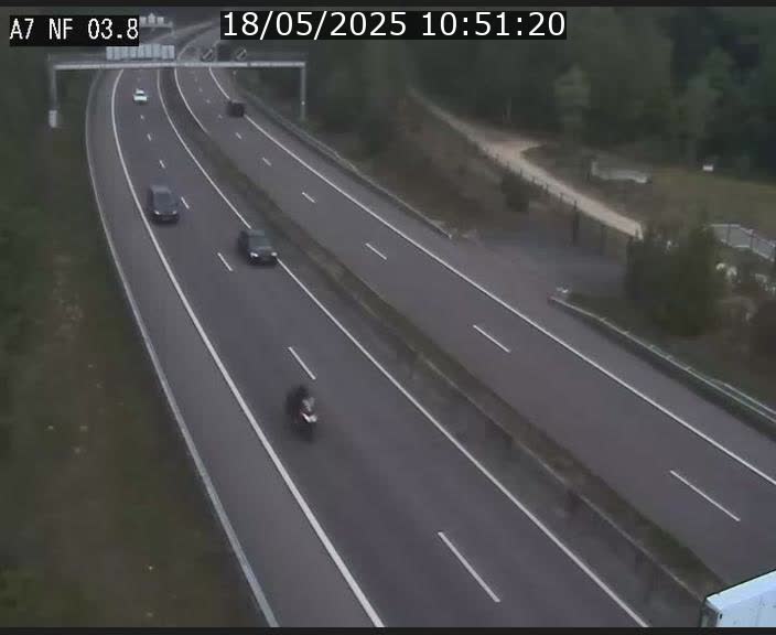 Webcam autoroute A7 au Luxembourg à la sortie du Tunnel Stafelter vers le Nord