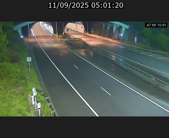 Caméra trafic Luxembourg - A7, Tunnel Gousselerbierg, entrée sud, direction Mersch
