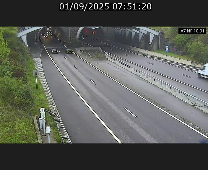 Caméra trafic Luxembourg - A7, Tunnel Gousselerbierg, entrée sud, direction Mersch