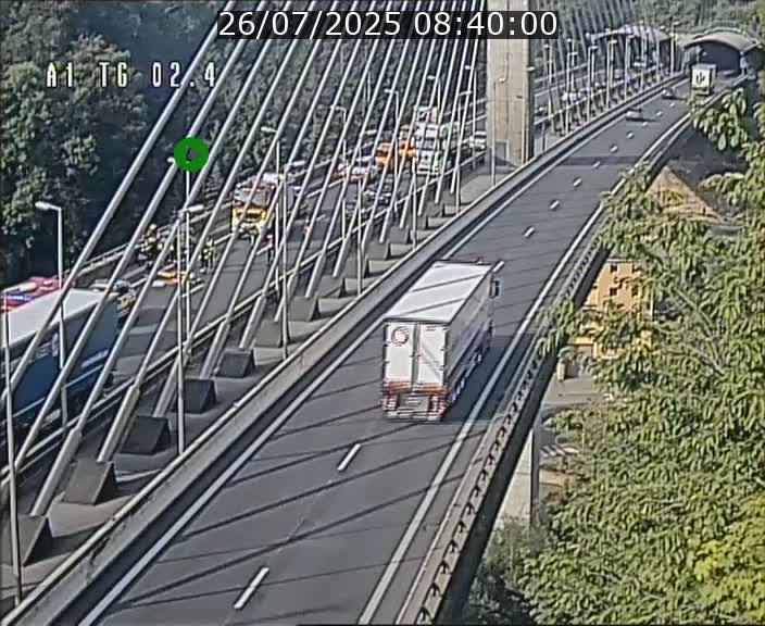 Traffic live webcam Luxembourg Sandweiler - A1 direction Luxembourg-ville - BK 2.4