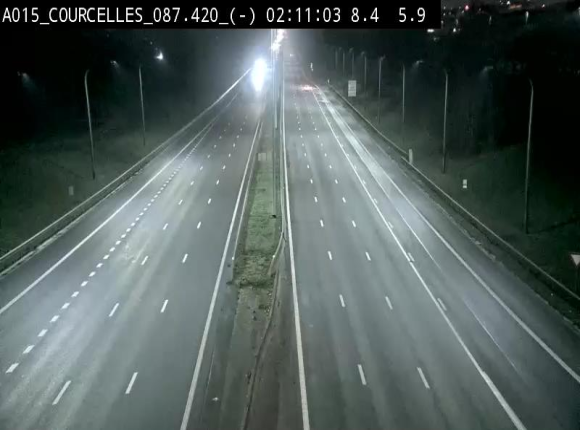 Webcam autoroute Belgique - Viesville - E42 direction Mons - BK 84.35