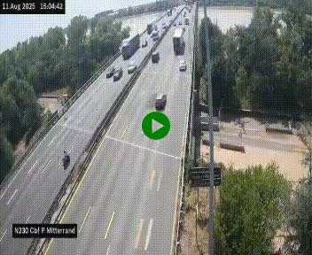 Webcam sur le périphérique de Bordeaux à l'est de la ville. Caméra située sur le Pont Mitterand sur la N230